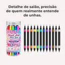 NailLiner - Caneta Esmalte de Ponta Dupla Que Pinta e Decora Suas Unhas Com Acabamento de Salão, Sem Borrar e Sem Sujeira (Oferta Exclusiva)